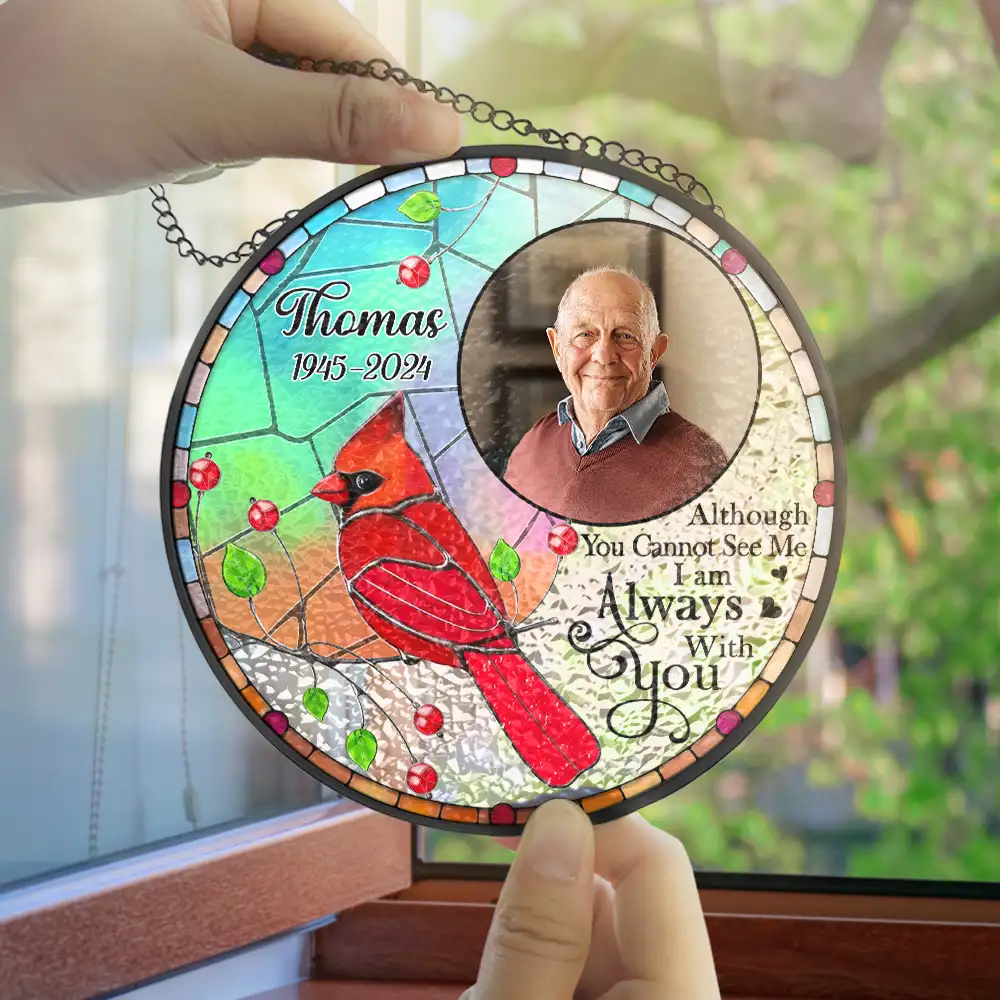 Custom Photo Memorial I'm Always With You Mosaic Printing - Personalized Stained Glass Window Hanging Suncatcher - Image 4