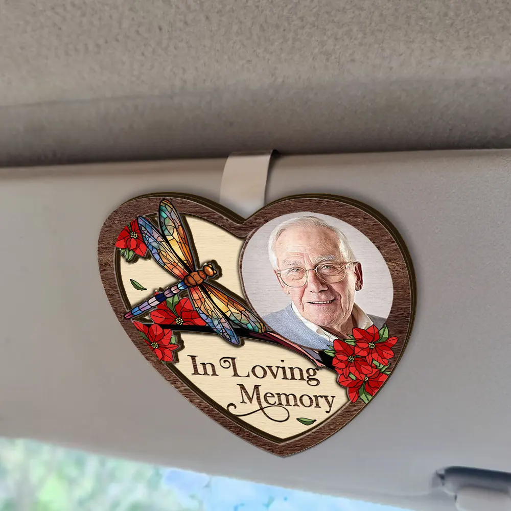 Custom Photo Memorial I'm Always With You - Personalized Custom Shaped Car Visor Clip - Image 2