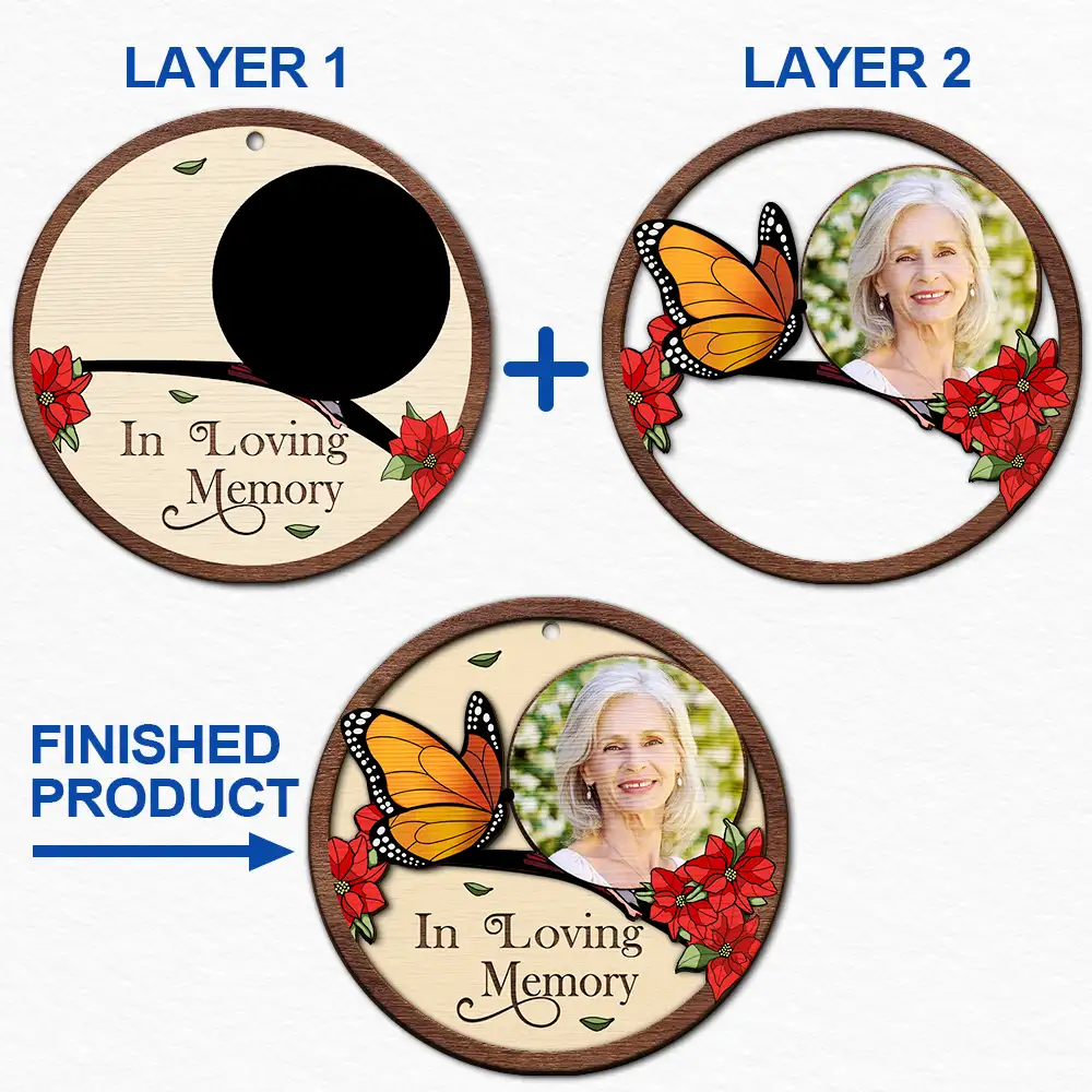 Custom Photo Memorial I'm Always With You - Personalized 2-Layered Wooden Ornament - Image 6