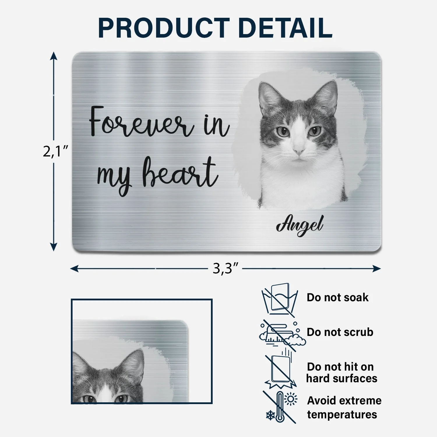 Custom Photo Memorial I'm Always With You - Personalized Aluminum Wallet Card - Image 4