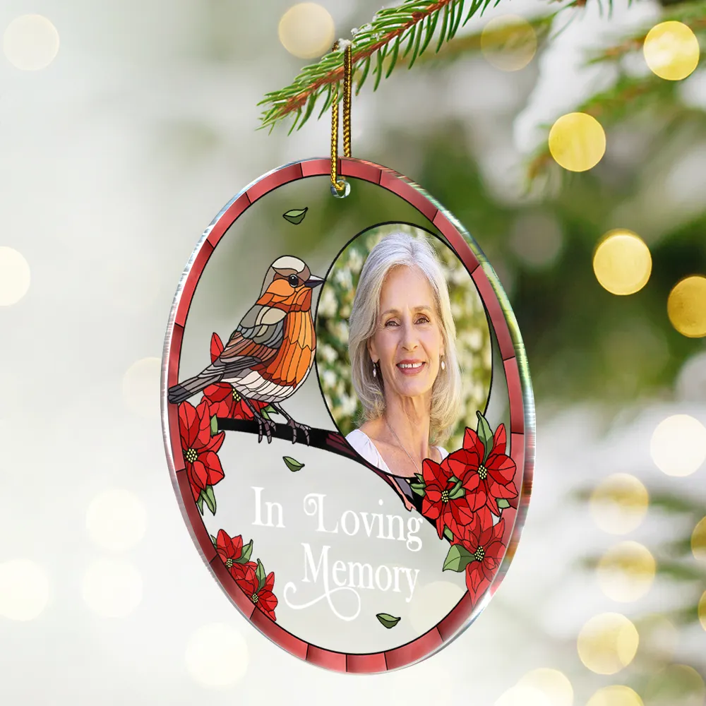 Custom Photo Memorial I'm Always With You - Personalized Circle Acrylic Ornament - Image 2