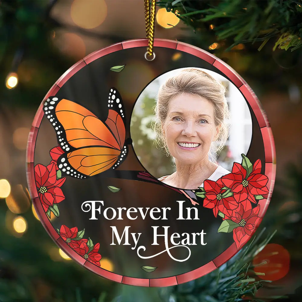 Custom Photo Memorial I'm Always With You - Personalized Circle Acrylic Ornament - Image 3