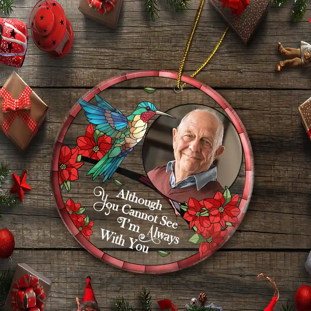 Custom Photo Memorial I'm Always With You - Personalized Circle Acrylic Ornament - Image 5