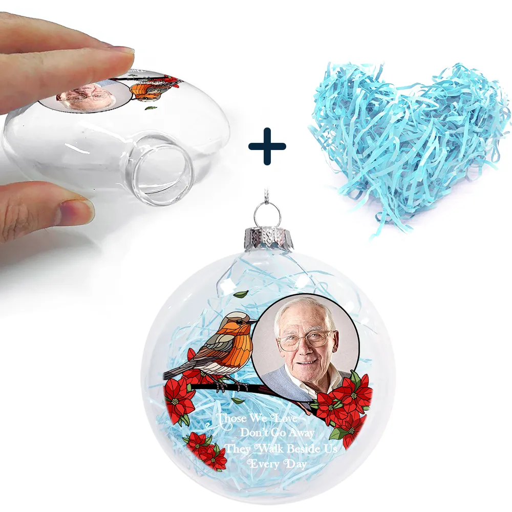 Custom Photo Memorial I'm Always With You - Personalized Clear Flat Ball Ornament - Image 5