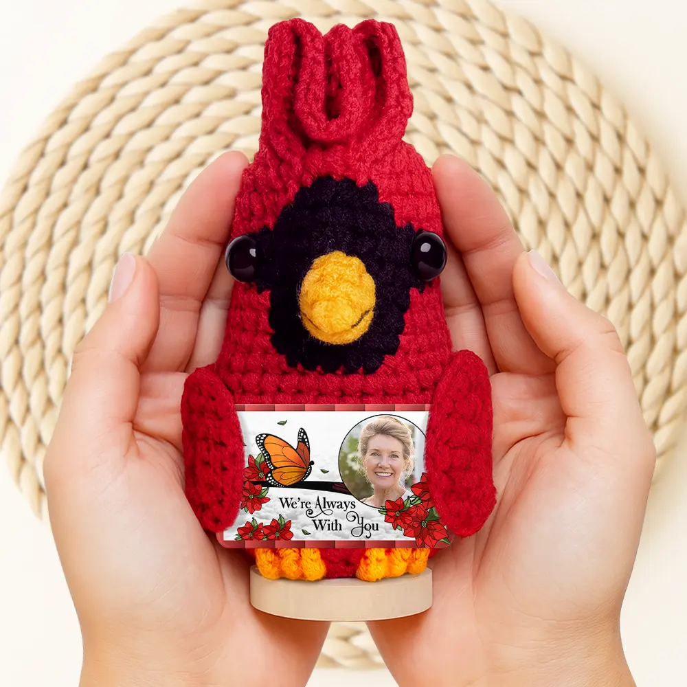 Custom Photo Memorial I'm Always With You - Personalized Doll Crochet With Custom Card - Image 2