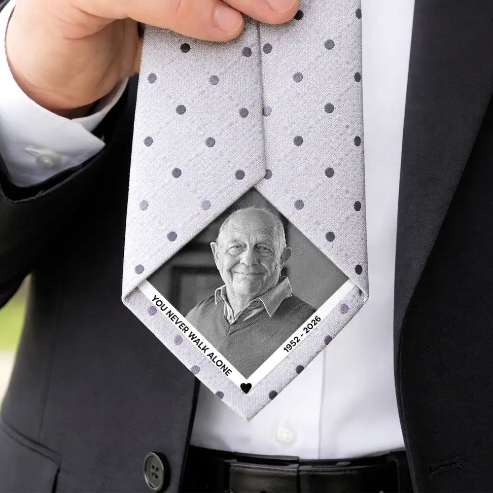 Custom Photo Memorial I'm Always With You - Personalized Fabric Tie Patch - Image 5