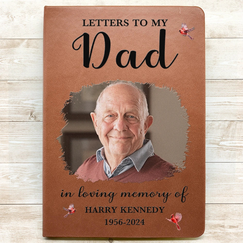 Custom Photo Memorial Letters To My Mom - Personalized Leather Journal - Image 3