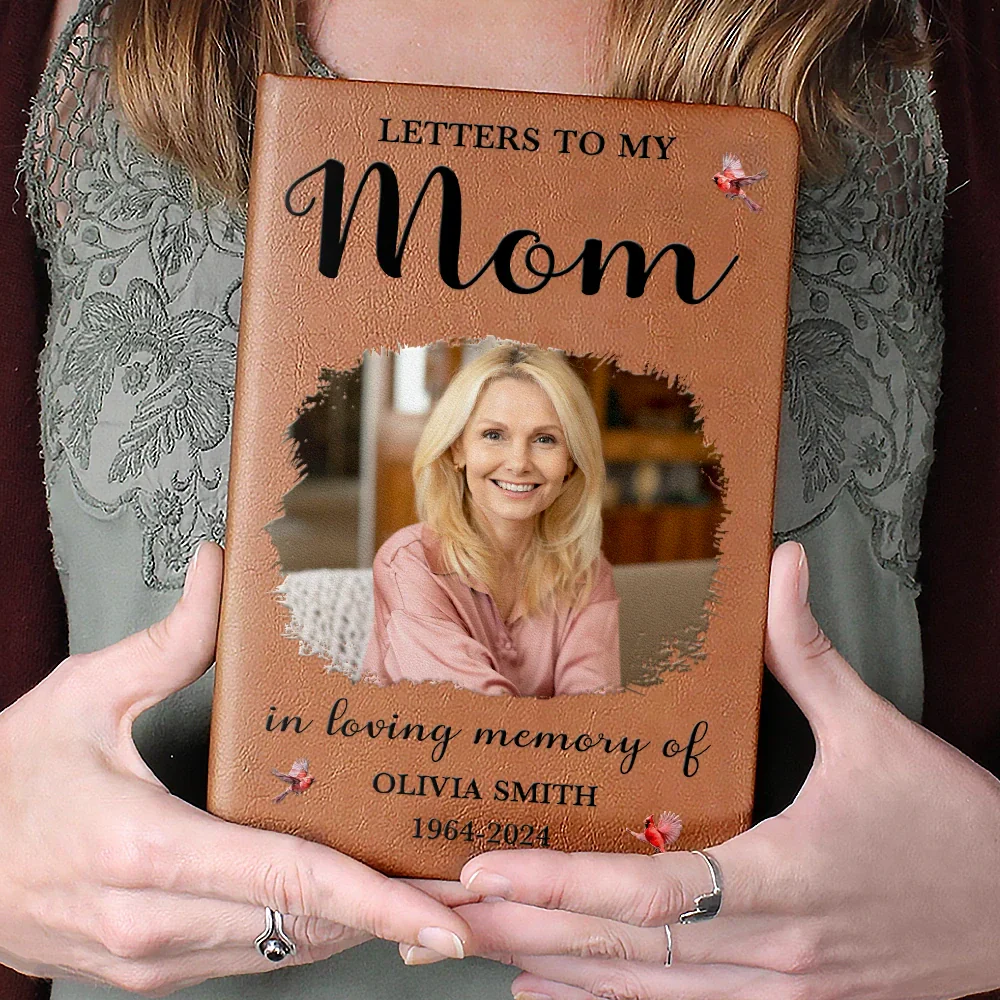 Custom Photo Memorial Letters To My Mom - Personalized Leather Journal - Image 4