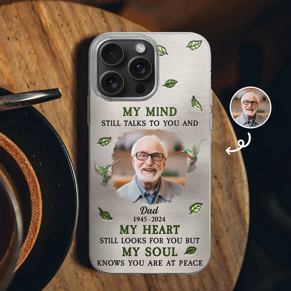 Custom Photo Memorial My Mind Still Talks To You - Personalized Clear Phone Case - Image 2