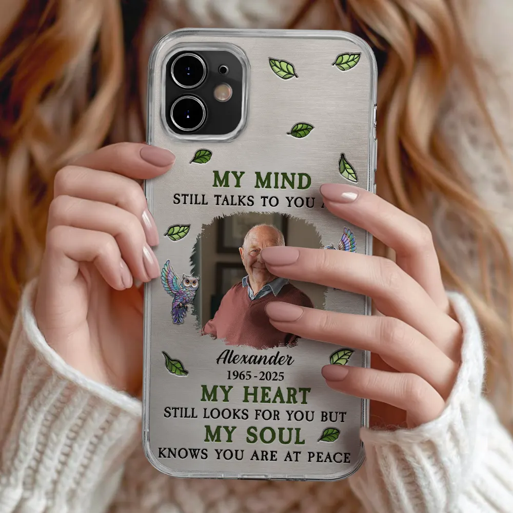 Custom Photo Memorial My Mind Still Talks To You - Personalized Clear Phone Case - Image 3