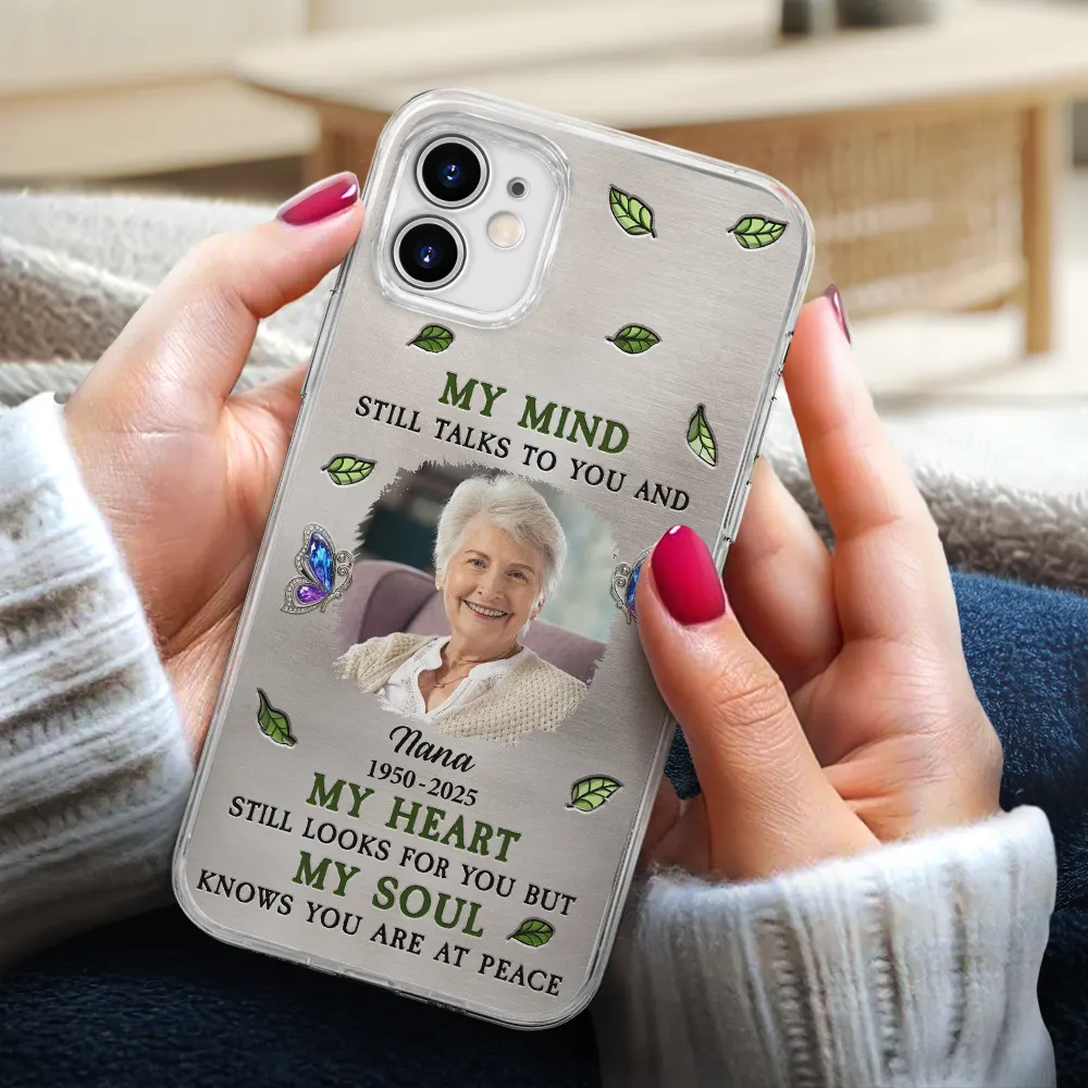 Custom Photo Memorial My Mind Still Talks To You - Personalized Clear Phone Case - Image 4