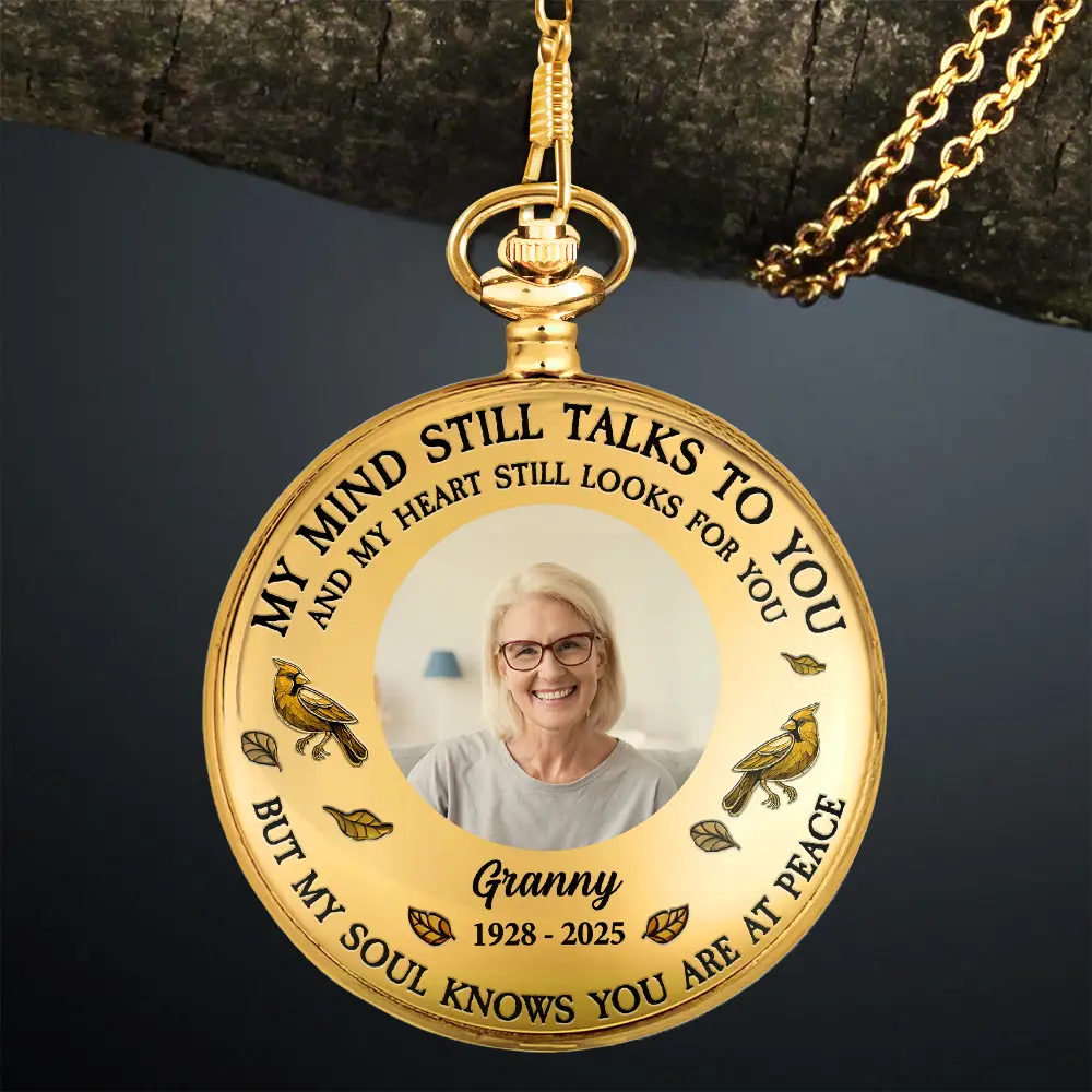 Custom Photo Memorial My Mind Still Talks To You - Personalized Pocket Watch - Image 3
