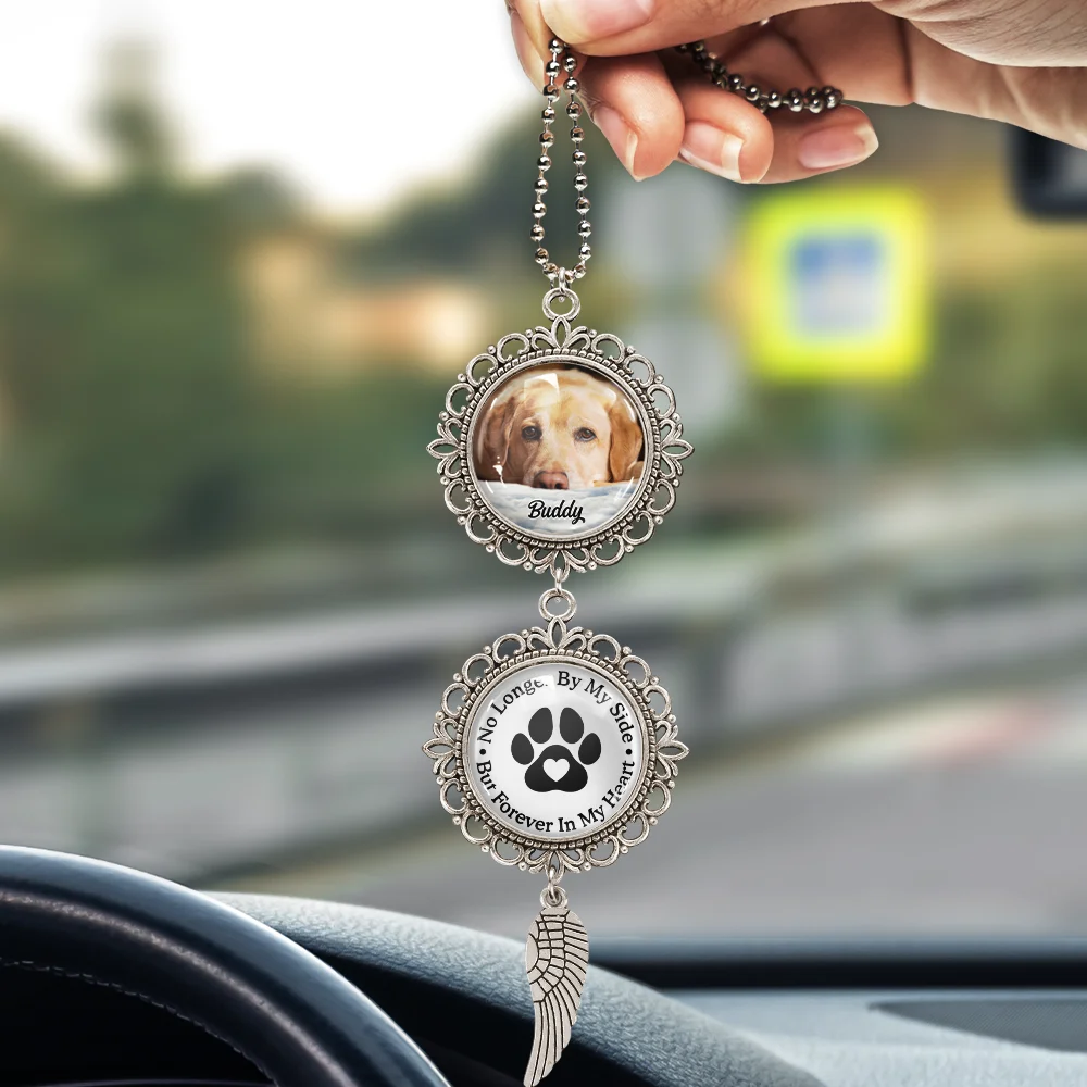 Custom Photo Memorial Pet You Left Paw Prints On My Heart - Personalized Photo Pendant Charm - Image 3