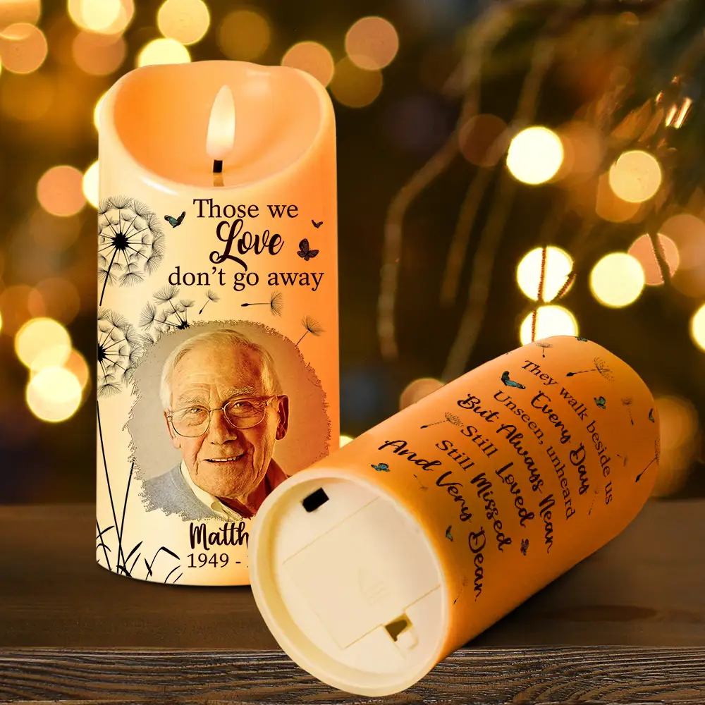 Custom Photo Memorial Still Loved Still Missed And Very Dear - Personalized Flameless LED Candle - Image 4
