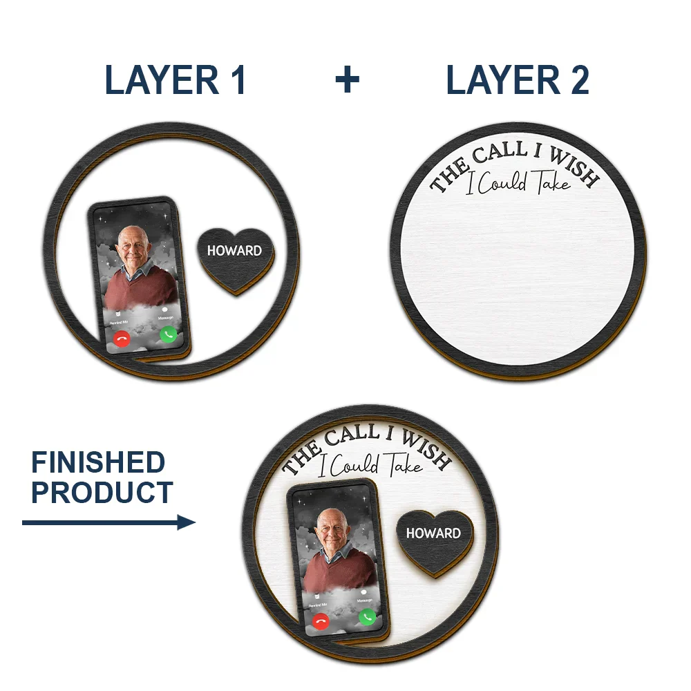 Custom Photo Memorial The Call I Wish I Could Take - Personalized Custom Shaped Car Visor Clip - Image 6