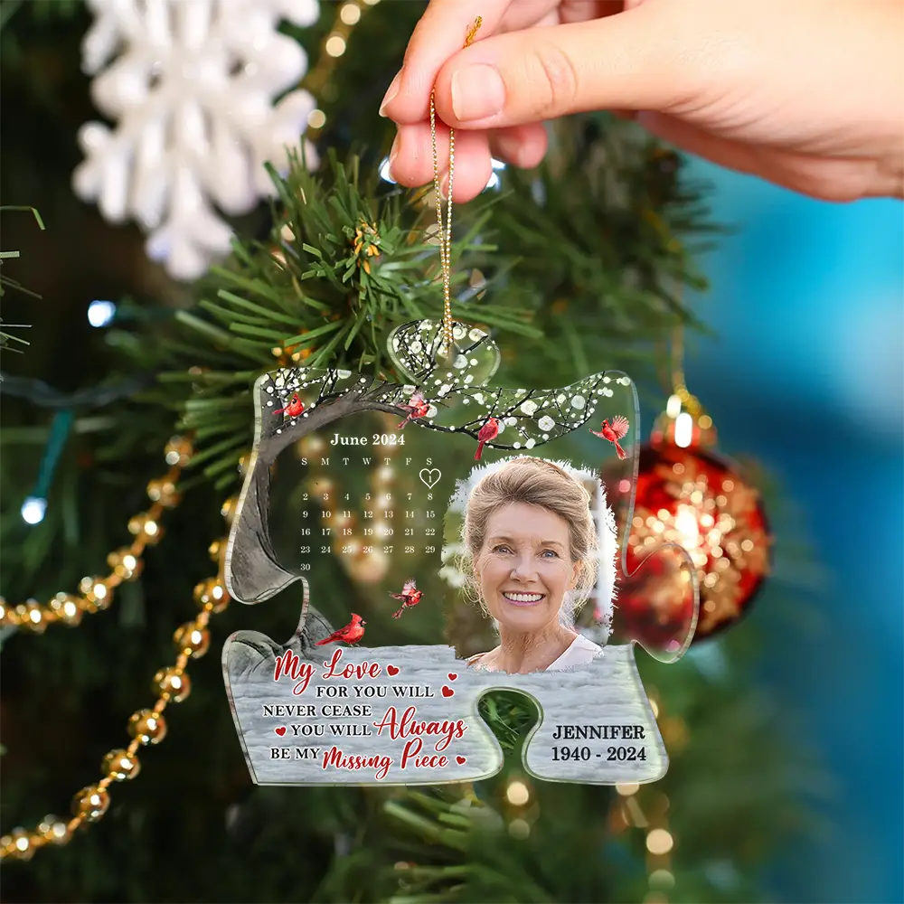 Custom Photo Memorial The Day God Called You Home Calendar - Personalized Custom Shaped Acrylic Ornament - Image 4