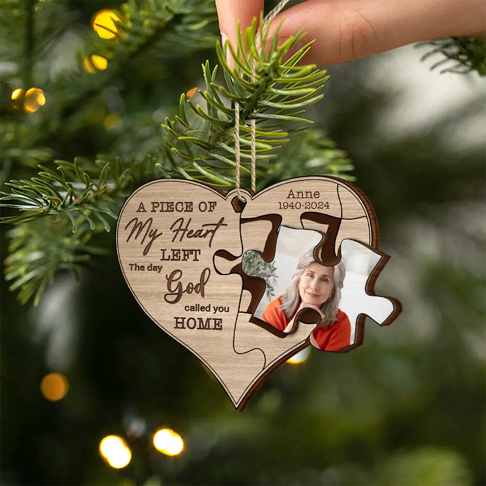 Custom Photo Memorial The Day God Called You Home - Personalized 2-Layered Wooden Ornament - Image 2