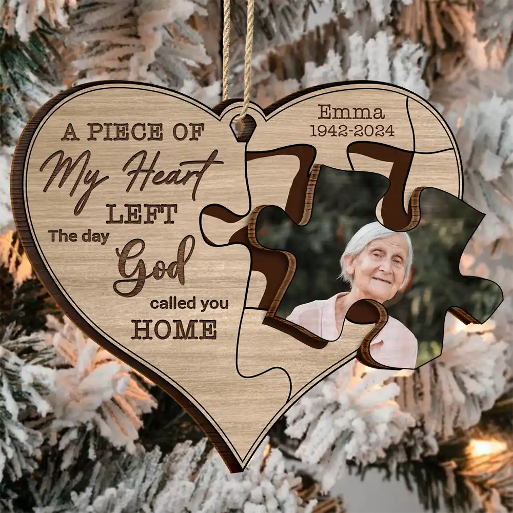 Custom Photo Memorial The Day God Called You Home - Personalized 2-Layered Wooden Ornament - Image 3