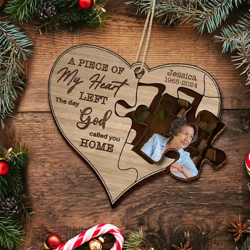 Custom Photo Memorial The Day God Called You Home - Personalized 2-Layered Wooden Ornament - Image 5