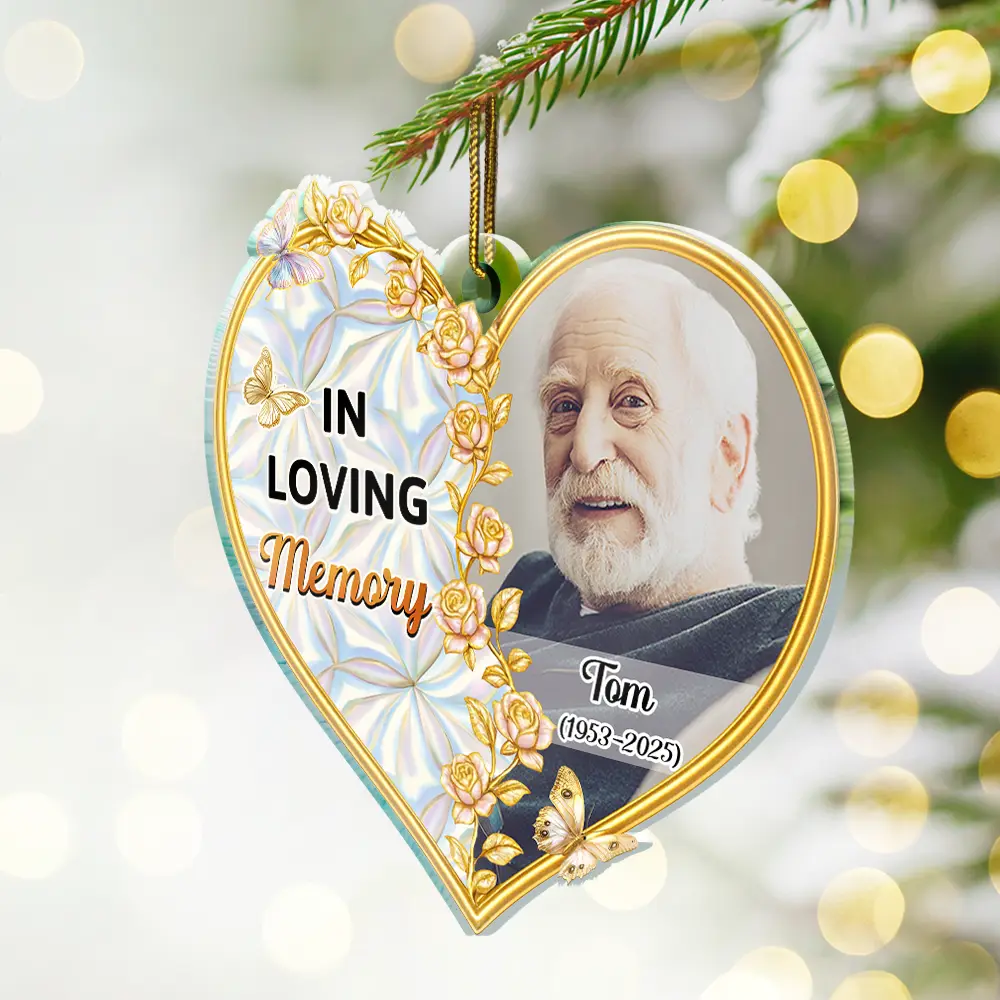 Custom Photo Memorial The Moment Your Heart Stopped - Personalized Custom Shaped Acrylic Ornament - Image 2