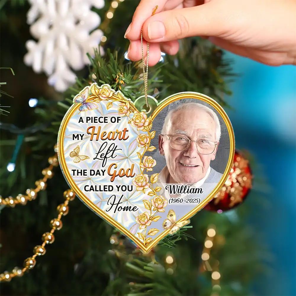 Custom Photo Memorial The Moment Your Heart Stopped - Personalized Custom Shaped Acrylic Ornament - Image 4