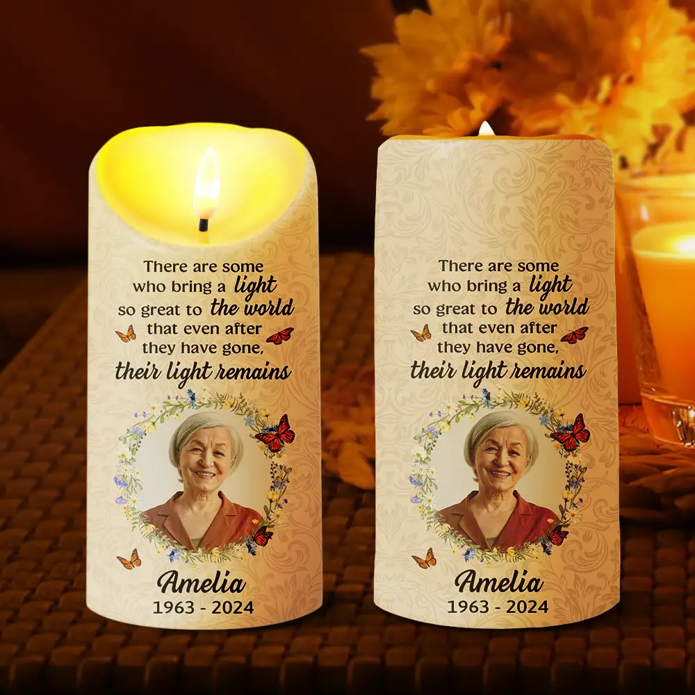 Custom Photo Memorial There Are Some Who Bring A Light - Personalized Flameless LED Candle - Image 2