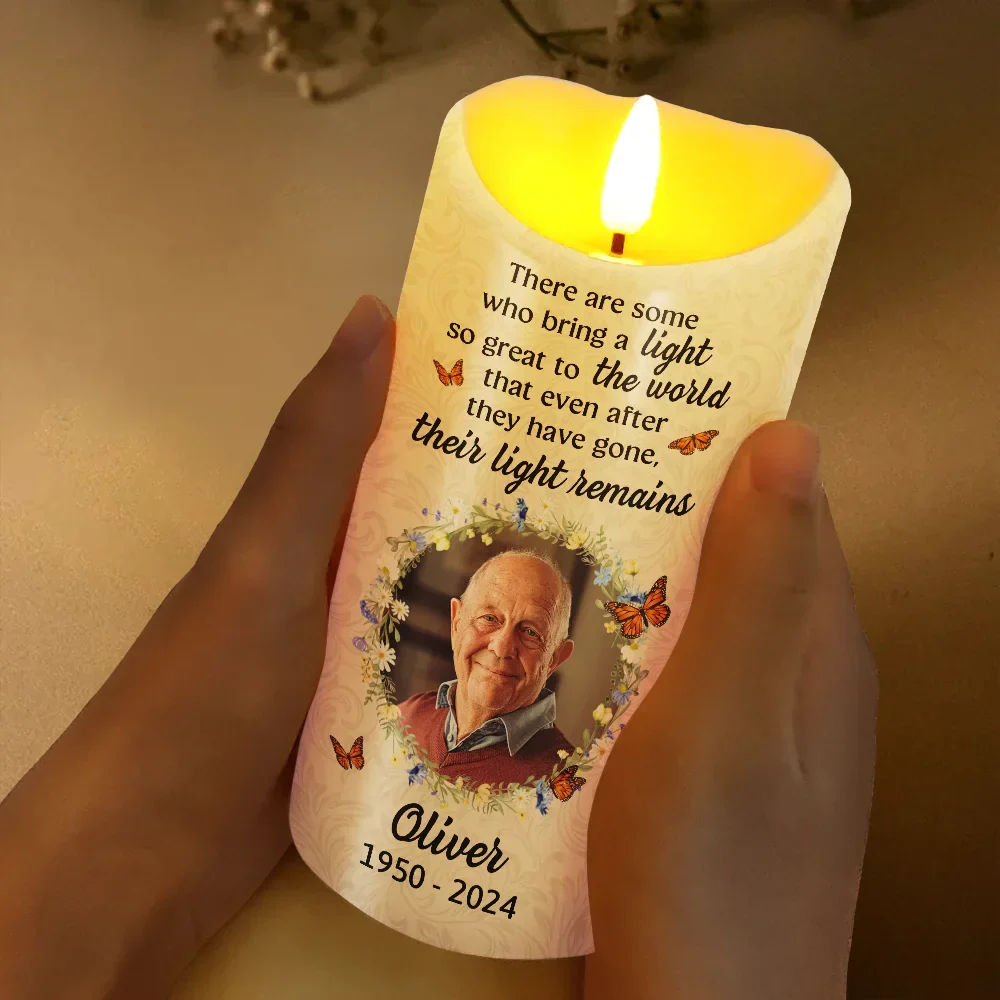 Custom Photo Memorial There Are Some Who Bring A Light - Personalized Flameless LED Candle - Image 3