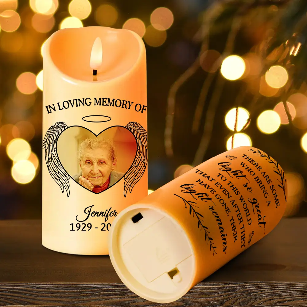 Custom Photo Memorial There Are Some Who Bring A Light So Great - Personalized Flameless LED Candle - Image 4