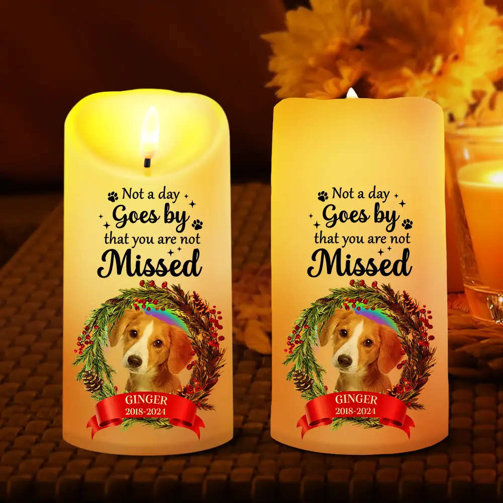 Custom Photo Memorial This Candle Burns In Loving Memory - Personalized Flameless LED Candle - Image 3