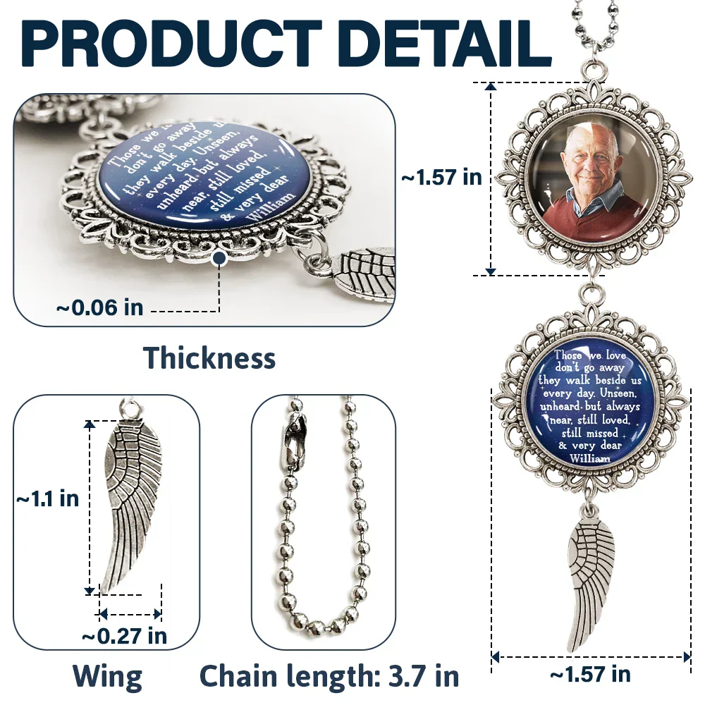 Custom Photo Memorial Walk Beside Us Everyday - Personalized Photo Pendant Charm - Image 5