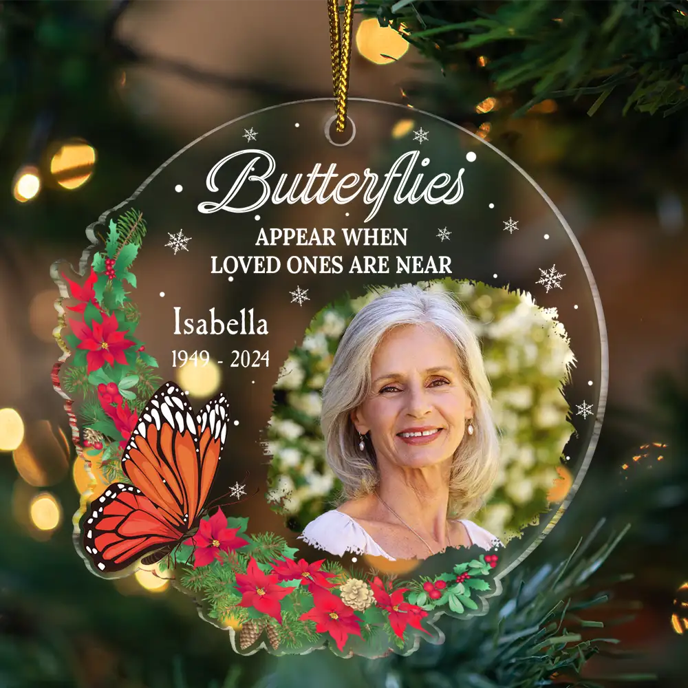 Custom Photo Memorial When Loved Ones Are Near - Personalized Custom Shaped Acrylic Ornament - Image 3