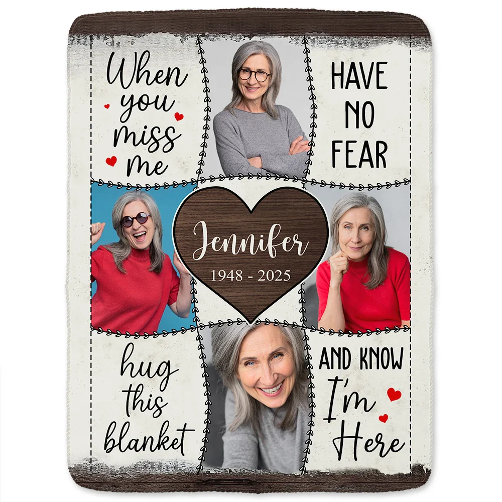 Custom Photo Memorial When You Miss Me - Personalized Fleece Blanket, Sherpa Blanket - Image 2