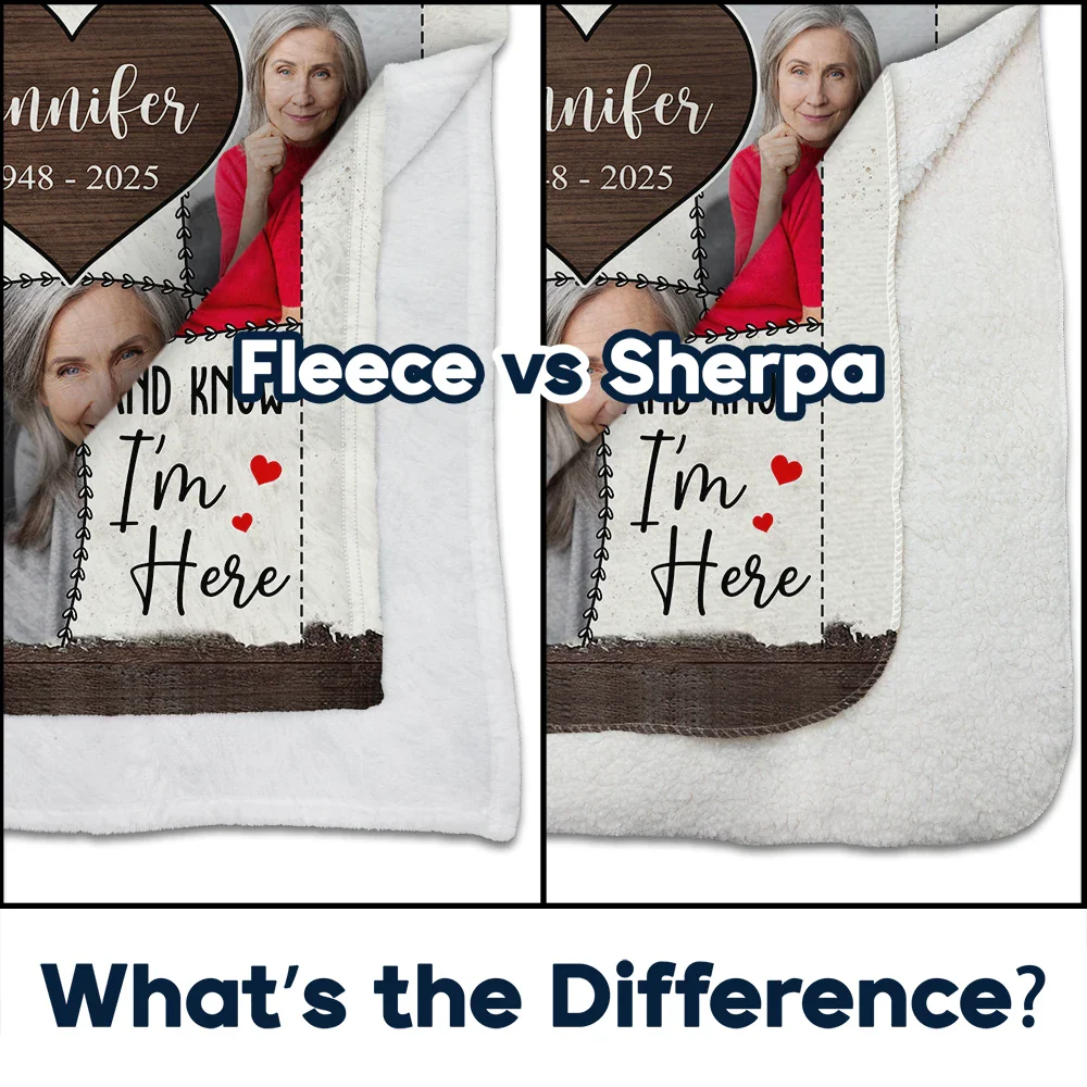 Custom Photo Memorial When You Miss Me - Personalized Fleece Blanket, Sherpa Blanket - Image 4