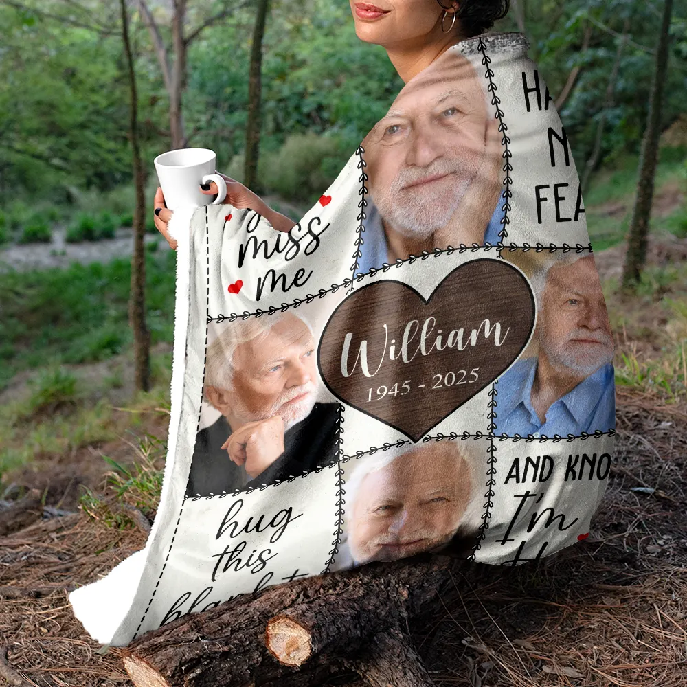 Custom Photo Memorial When You Miss Me - Personalized Fleece Blanket, Sherpa Blanket - Image 5