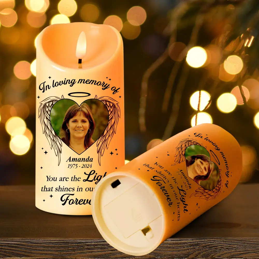 Custom Photo Memorial You Are The Light - Personalized Flameless LED Candle - Image 4