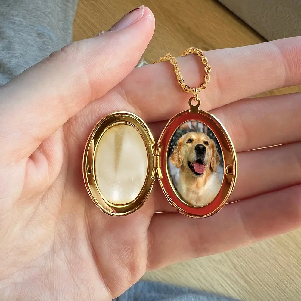 Custom Photo Memorial You Never Walk Alone - Personalized Locket Necklace - Image 4