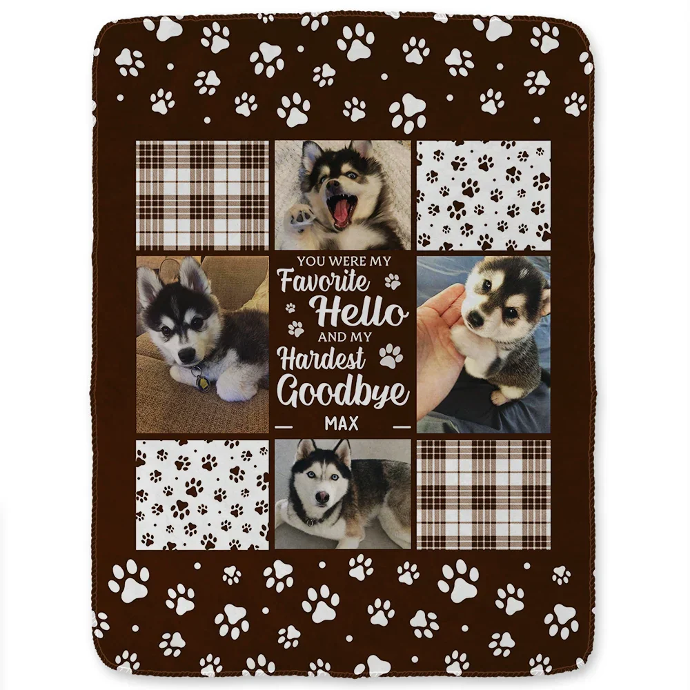 Custom Photo Memorial You Were My Favorite Pet Lover - Personalized Fleece Blanket, Sherpa Blanket - Image 2