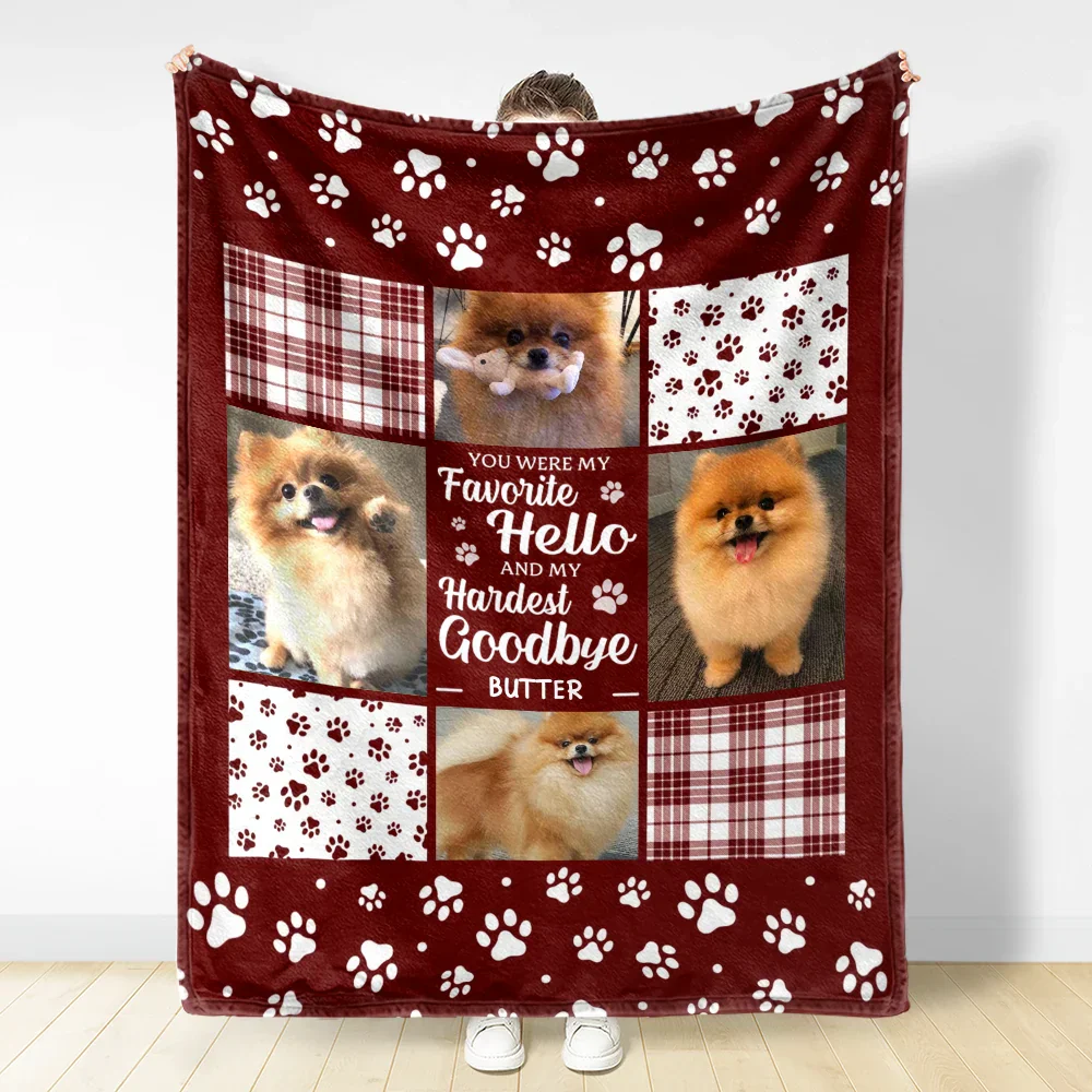 Custom Photo Memorial You Were My Favorite Pet Lover - Personalized Fleece Blanket, Sherpa Blanket - Image 3