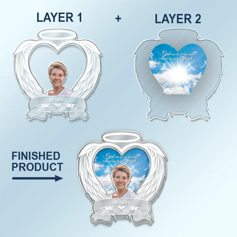 Custom Photo Memorial Your Light Will Always Shine In My Heart - Personalized Custom Shaped Acrylic Car Visor Clip - Image 6