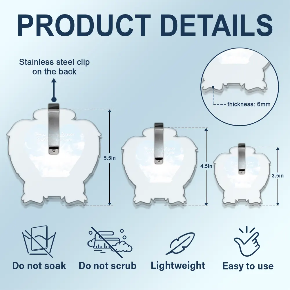 Custom Photo Memorial Your Light Will Always Shine In My Heart - Personalized Custom Shaped Acrylic Car Visor Clip - Image 7