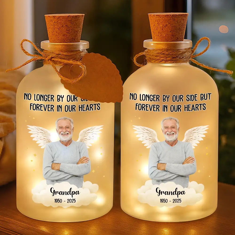 Custom Photo Memorial Your Light Will Always Shine In My Heart - Personalized Short Bottle Light - Image 4