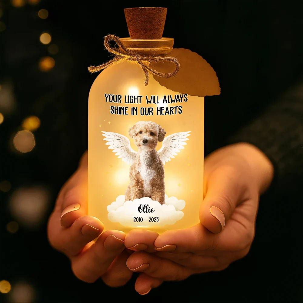 Custom Photo Memorial Your Light Will Always Shine In My Heart - Personalized Short Bottle Light - Image 5