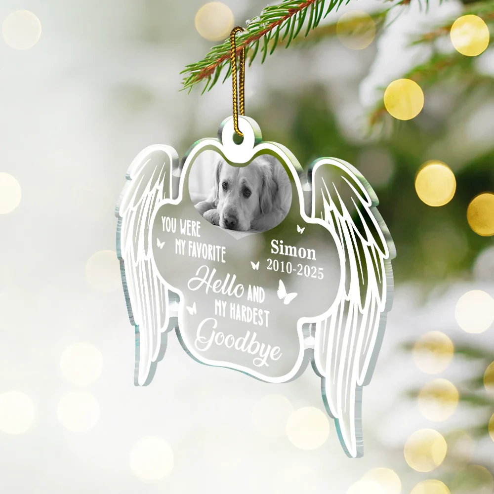 Custom Photo Memorial Your Wings Were Ready My Heart Was Not - Personalized Custom Shaped Acrylic Ornament - Image 2