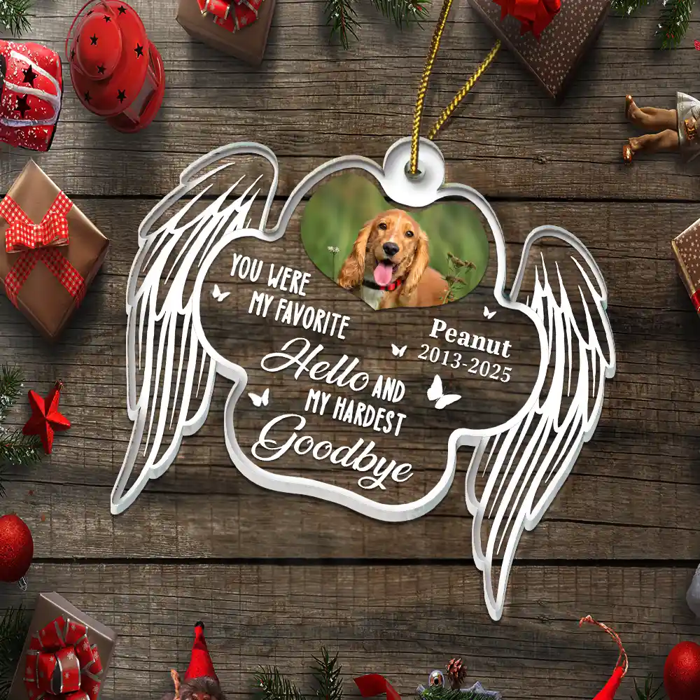 Custom Photo Memorial Your Wings Were Ready My Heart Was Not - Personalized Custom Shaped Acrylic Ornament - Image 5