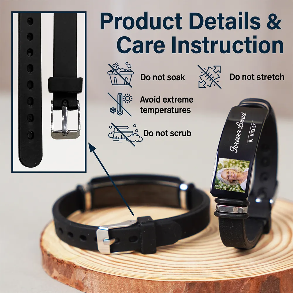 Custom Photo Memorial Your Wings Were Ready - Personalized Engraved Bracelet - Image 5
