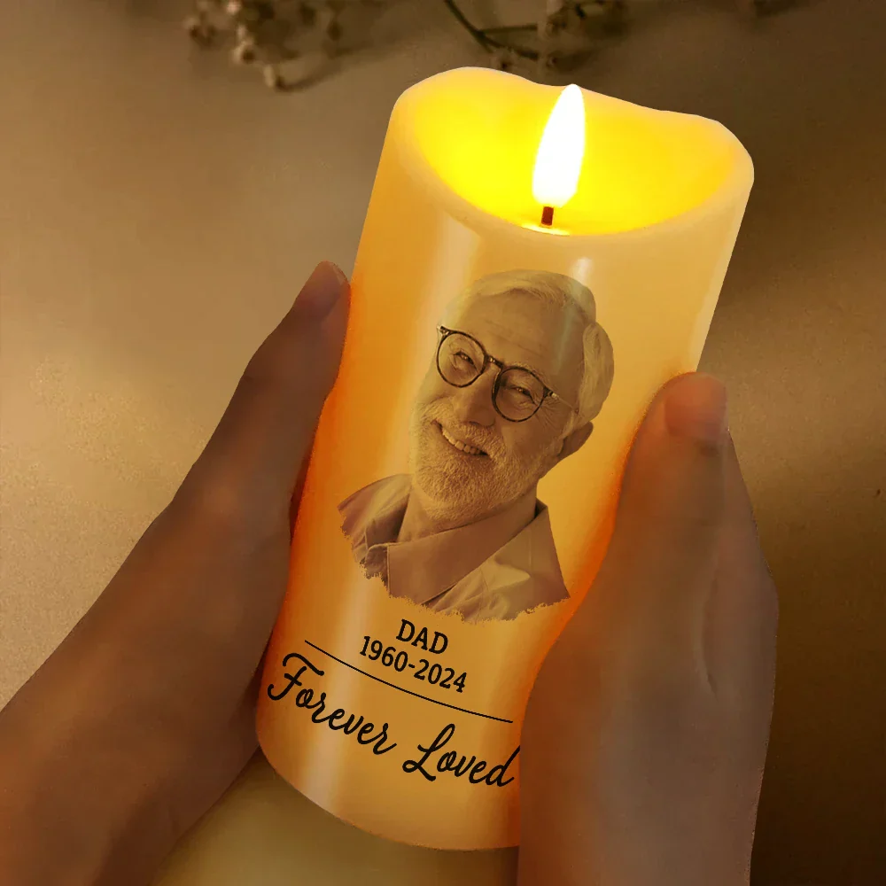 Custom Photo Memorial Your Wings Were Ready - Personalized Flameless LED Candle - Image 4