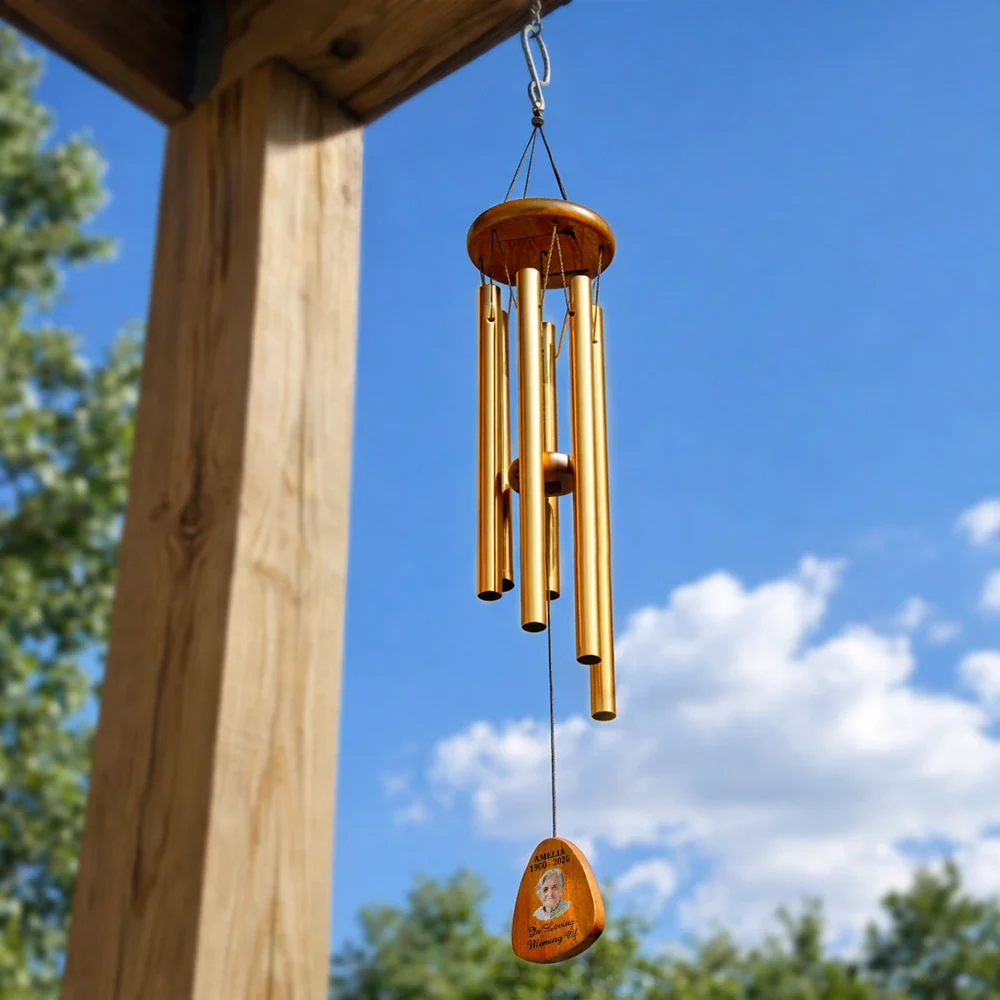 Custom Photo Memorial Your Wings Were Ready - Personalized Wind Chime - Image 4