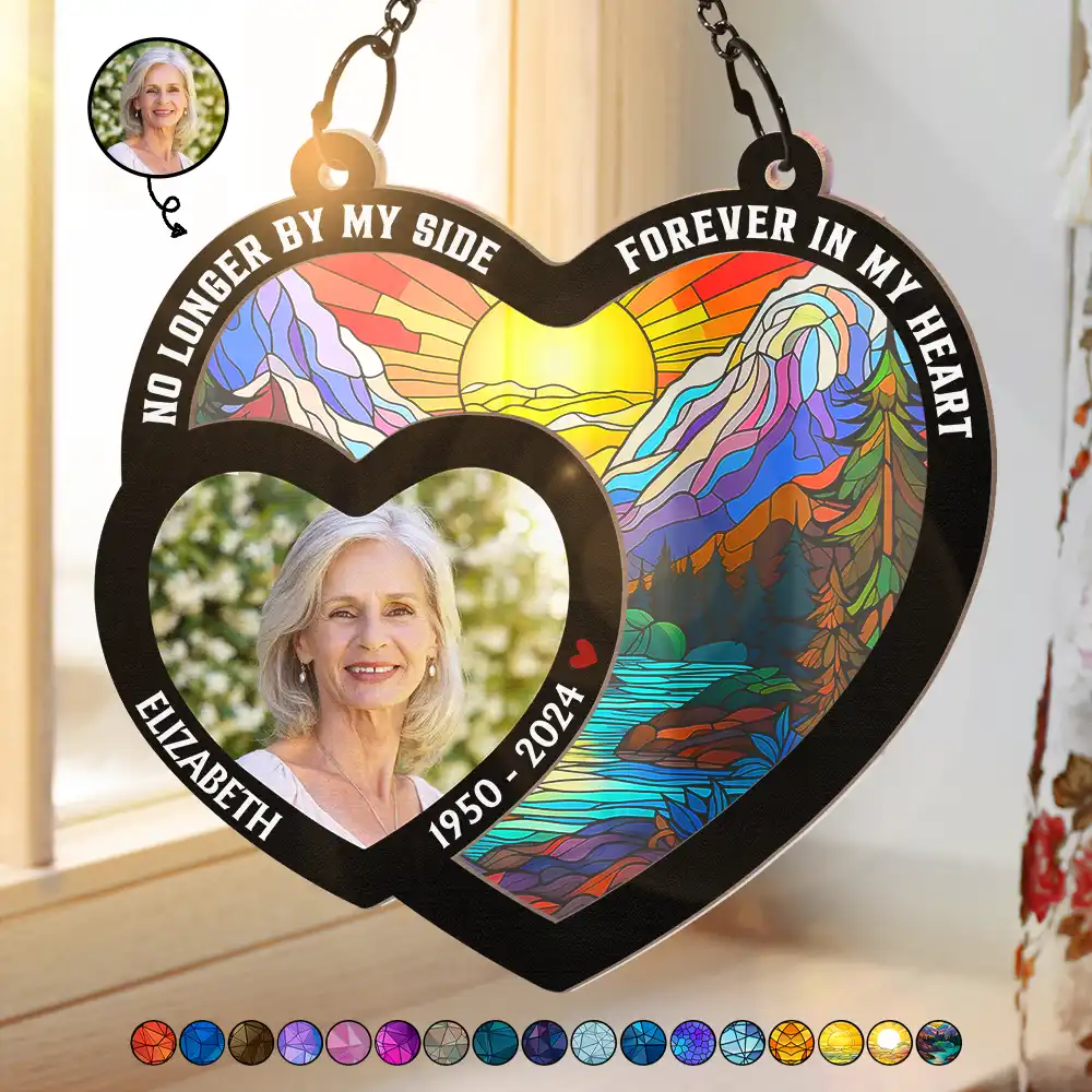 Custom Photo Memorial Your Wings Were Ready - Personalized Window Hanging Suncatcher Ornament - Image 2