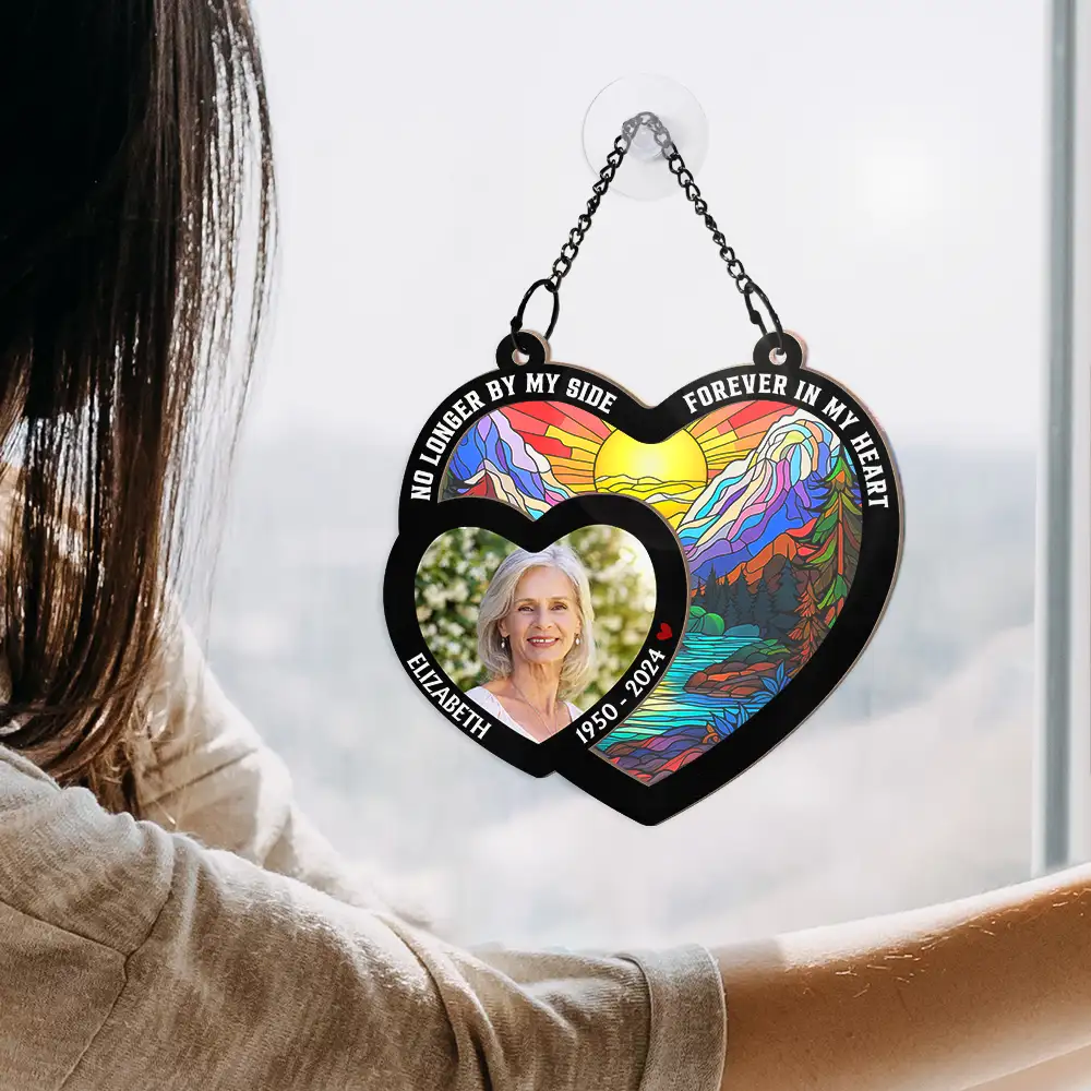 Custom Photo Memorial Your Wings Were Ready - Personalized Window Hanging Suncatcher Ornament - Image 5