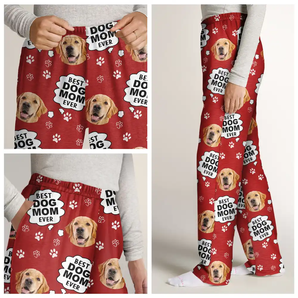 Custom Photo Meowy Catmas Merry Woofmas - Personalized Pajama Pants - Image 8